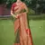 Mehendi new exclusive banarasi silk saree with unstitched blouse piece