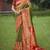 Mehendi new exclusive banarasi silk saree with unstitched blouse piece