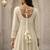 white faux blooming party wear embroidery  suit set