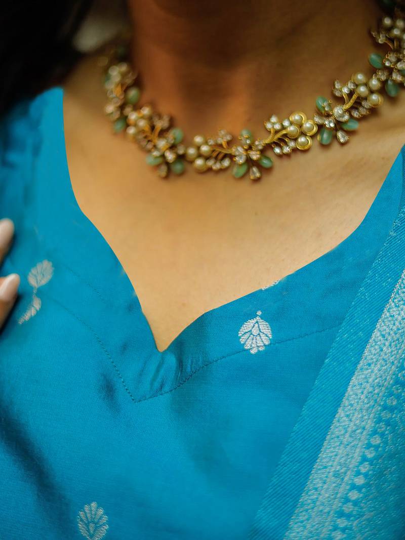 Women's art silk woven motiff kurta pant with dupatta set