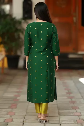 Women's art silk woven motiff kurta pant with dupatta set
