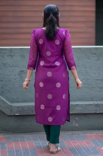 Women's art silk woven motiff kurta pant with dupatta set