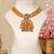 Gold plated kundan multicolor stones necklace set