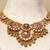 Gold plated kundan multicolor stones necklace set