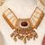 Gold plated kundan red stones necklace set