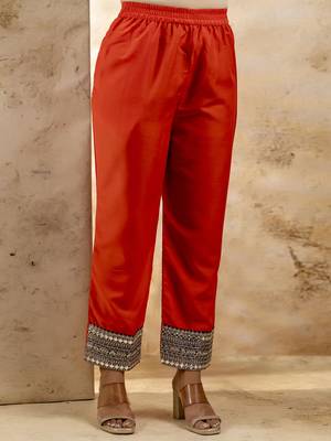 Women's embroidered silk blend kurta pant sets with dupatta 4