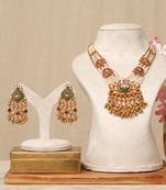 Gold plated kundan multicolor stones necklace set