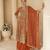 orange ready-to-wear heavy georgette embroidered salwar kameez with palazzo & dupatta elegant party wear