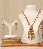 Gold plated kundan multicolor stones necklace set