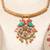 Gold plated kundan multicolor stones necklace set