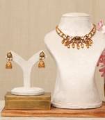 Gold plated kundan multicolor stones necklace set