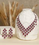 Zircon red stones necklace set