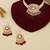Gold plated kundan red stones necklace set