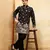 BLACK VISCOSE SILK THREAD & SEQUINS EMBROIDERED WORK WEDDING FESTIVAL MARRIAGE PARTY WEAR STRAIGHT MENS KURTA