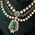 Gold plated kundan green stones necklace set