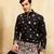 BLACK VISCOSE SILK THREAD & SEQUINS EMBROIDERED WORK WEDDING FESTIVAL MARRIAGE PARTY WEAR STRAIGHT MENS KURTA