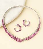 Zircon Red Stones Necklace Set