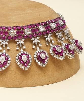 Zircon Red Stones Necklace Set 2