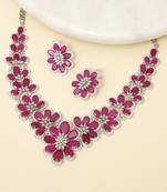 Zircon red stones necklace set