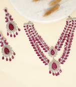 Zircon red stones necklace set