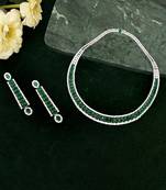Zircon Emerald Green stones necklace set