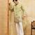 PISTA GREEN VISCOSE SILK THREAD & SEQUINS EMBROIDERED WORK WEDDING FESTIVAL MARRIAGE PARTY WEAR STRAIGHT MENS KURTA