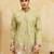 PISTA GREEN VISCOSE SILK THREAD & SEQUINS EMBROIDERED WORK WEDDING FESTIVAL MARRIAGE PARTY WEAR STRAIGHT MENS KURTA