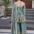Teal Fendy Satin Silk Embroidery Work Party Wear Salwar Suit