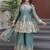 Teal Fendy Satin Silk Embroidery Work Party Wear Salwar Suit
