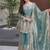 Teal Fendy Satin Silk Embroidery Work Party Wear Salwar Suit