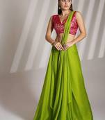 Green Partywear Chiffon Saree