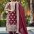Gmy silk deep maroon pearl-work salwar kameez