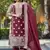 deep maroon silk blend pearl-work salwar kameez
