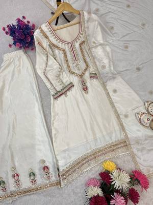 Chinon off white embellished palazzo set 1