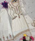 Chinon off white embellished palazzo set