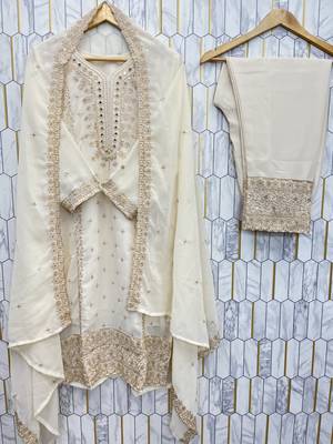 Ivory cream festive salwar kameez 3