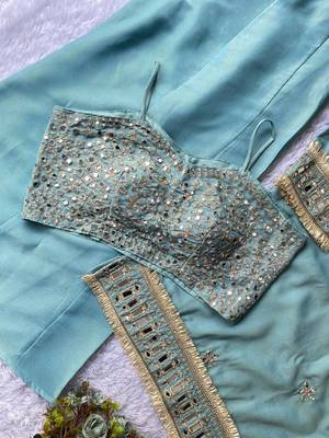 Pastel green gota patti ethnic suit 3