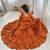 Chanderi orange tiered anarkali set