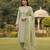 silk blend sage green embroidered salwar set