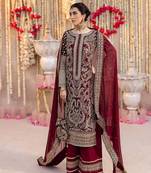 Crimson red heavy bridal suit