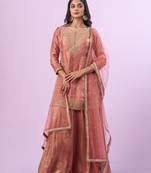 peach tissue silk palazzo set