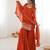 burnt orange sequins work ruffle sharara set
