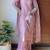 Georgette pink pearl-embellished salwar suit