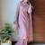 Georgette pink pearl-embellished salwar suit