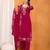 Embroidered pink silk blend Kurta Set with Dupatta