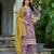 Purple shimmer free size stitched plazzo suit with codding dori & sequence work