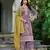 Purple shimmer free size stitched plazzo suit with codding dori & sequence work