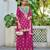 Hot pink chinon free size stitched plazzo suit with dhaga & sequence work
