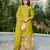 Mustard chinon free size stitched plazzo suit with codding dori & sequence work
