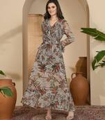 Women's chiffon printed maxi dress